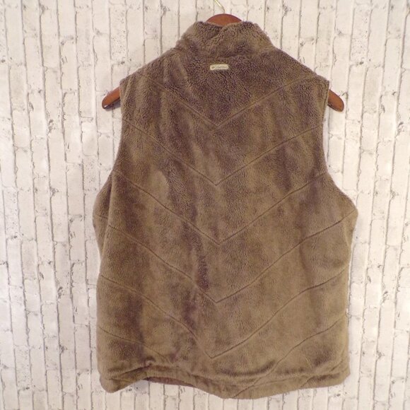 Columbia Women's Fleece Lined Corduroy Reversible Vest. Light Brown. EUC - Picture 9 of 10